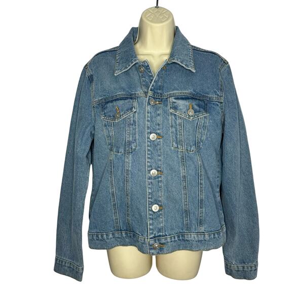 Hudson Women's Long Sleeve Cotton Denim Jean Jacket Solid Blue Women's 1X New - Picture 1 of 10